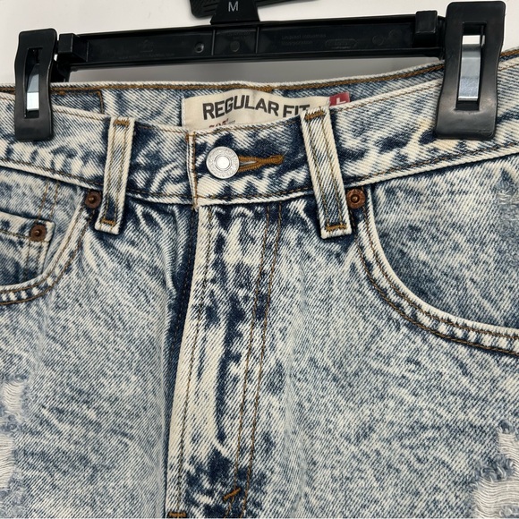 Levi's vintage 505 Regular fit American flag cut off Jean denim shorts size 31” - Picture 3 of 11